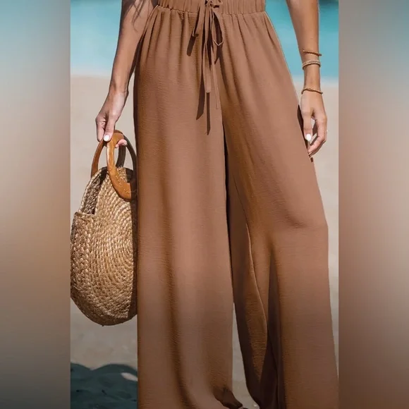 Cupshe Summer Lovin’ Drawstring Wide-Leg Pants - Picture 2 of 6